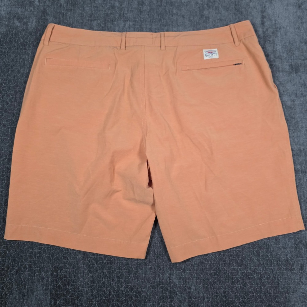 Faherty Brand All Day Shorts Mens 40 Coral Orange Stretch Hybrid Drawstring 7.5"